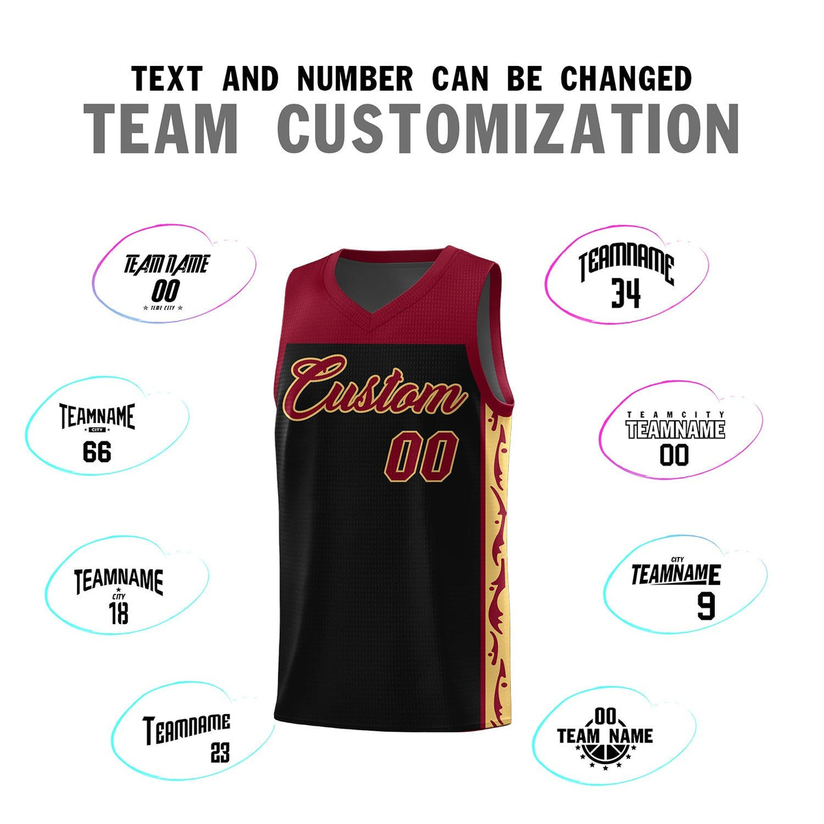 Custom Black Side Pattern Sports Uniform Basketball Jersey|KXKSHOP