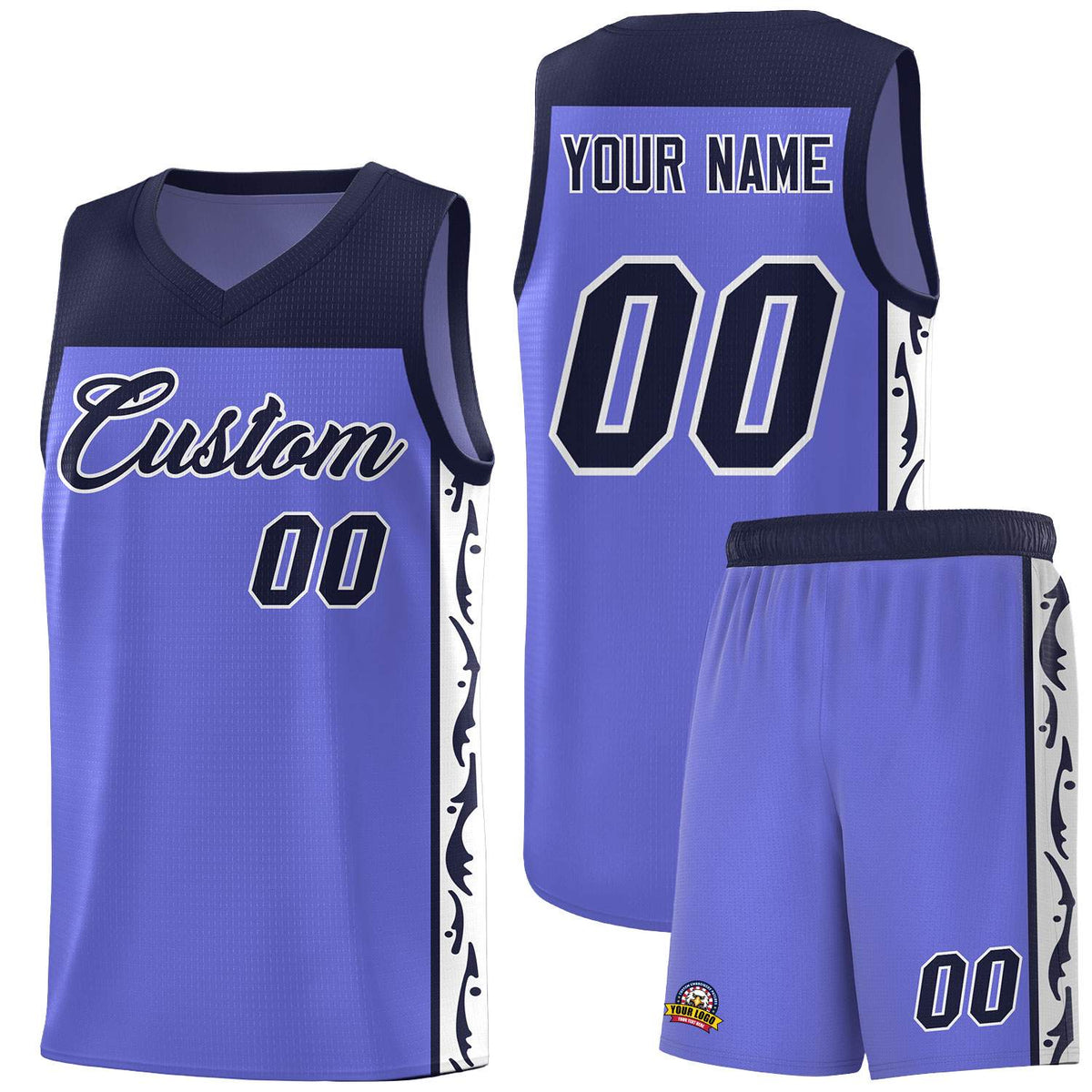 Custom Purple Side Pattern Sports Uniform Basketball Jersey|KXKSHOP
