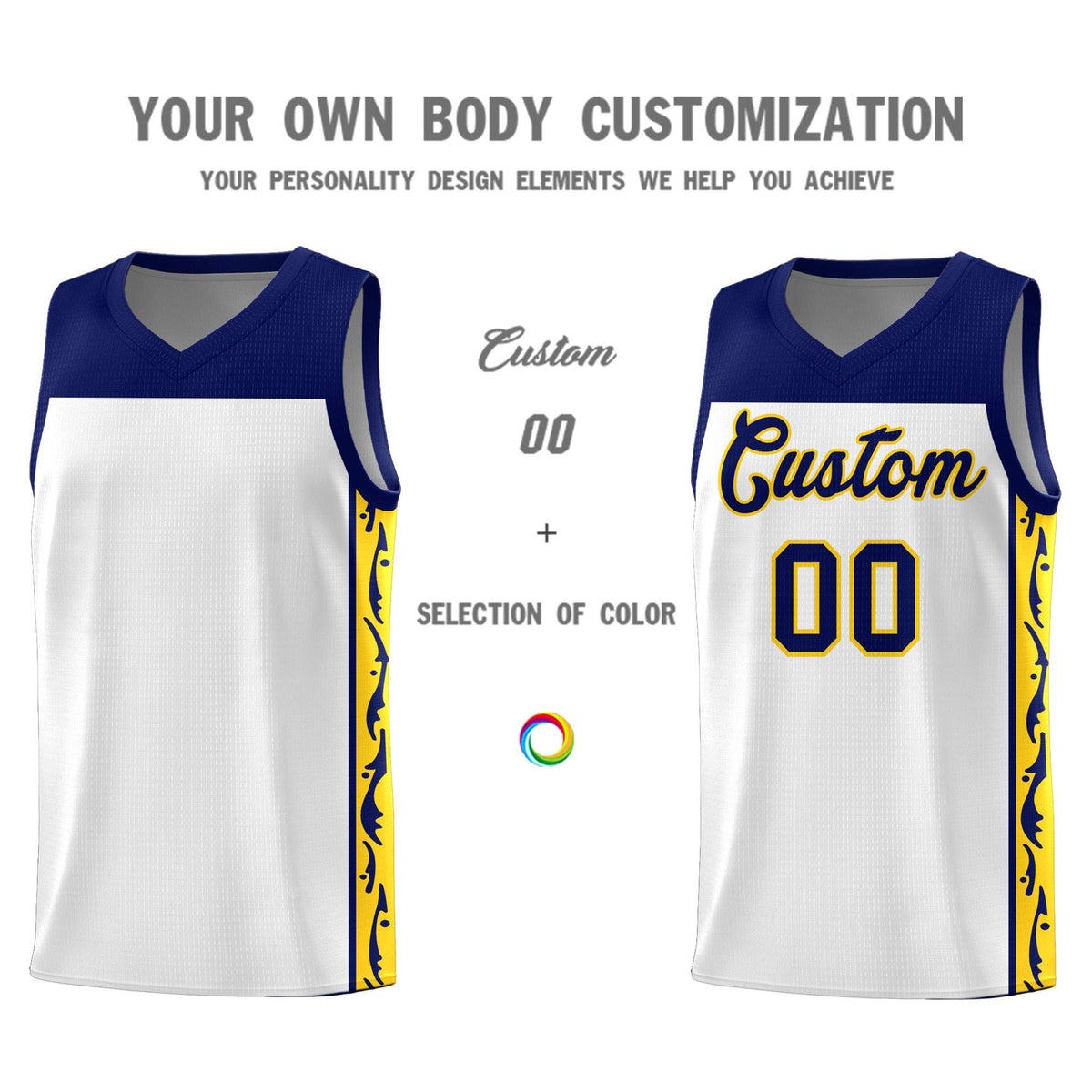 Custom White Side Pattern Sports Uniform Basketball Jersey|KXKSHOP
