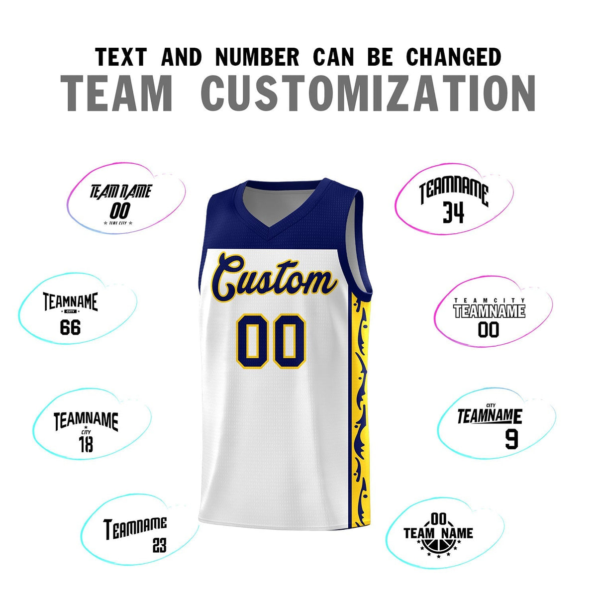 Custom White Side Pattern Sports Uniform Basketball Jersey|KXKSHOP