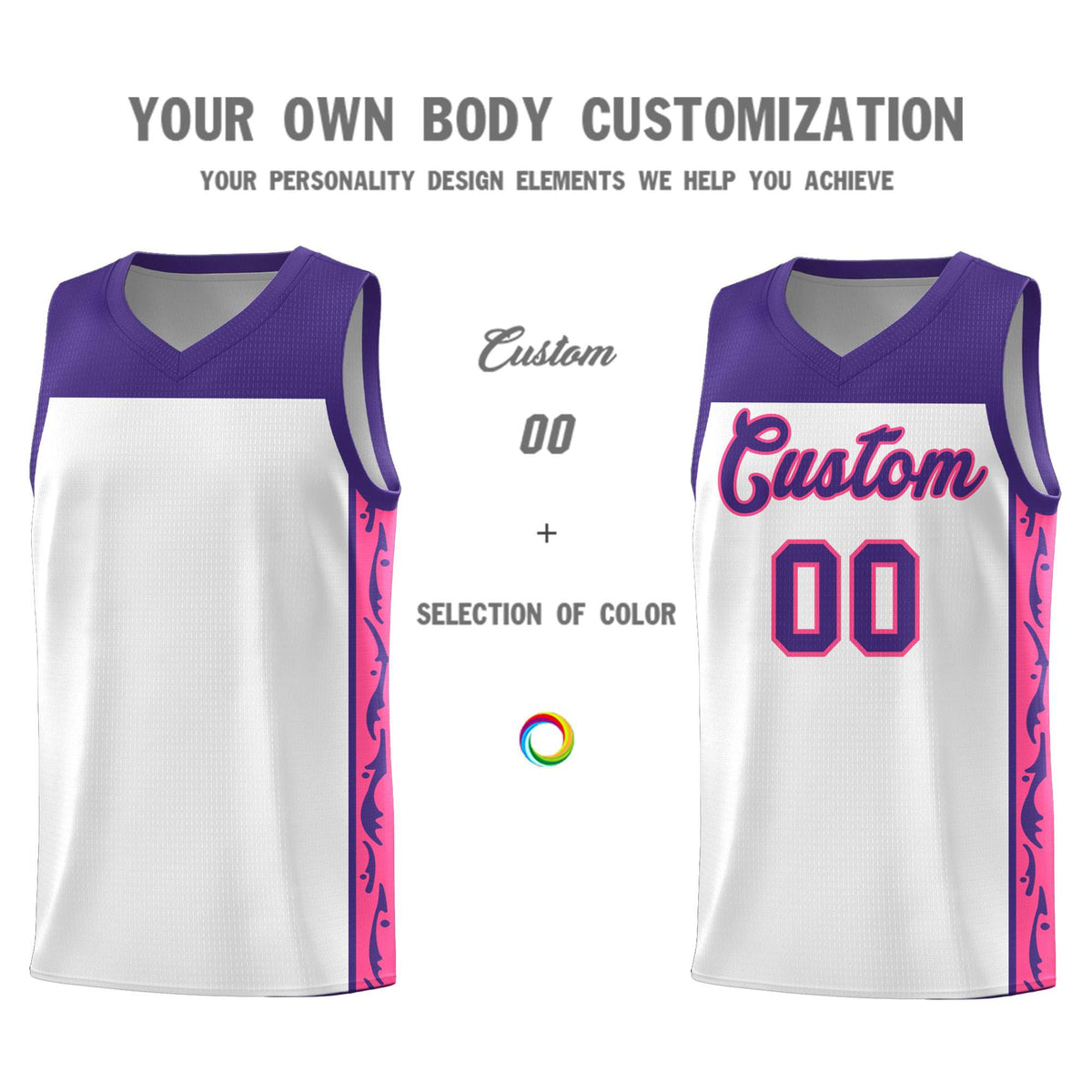 Custom White Side Pattern Sports Uniform Basketball Jersey|KXKSHOP