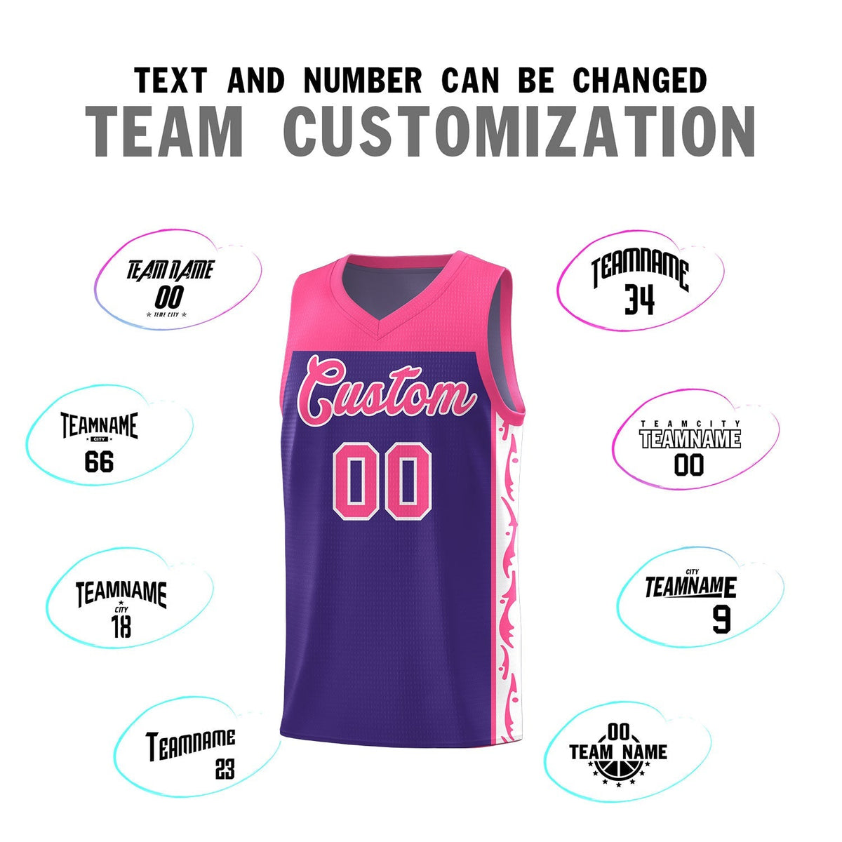 Custom Purple Side Pattern Sports Uniform Basketball Jersey|KXKSHOP