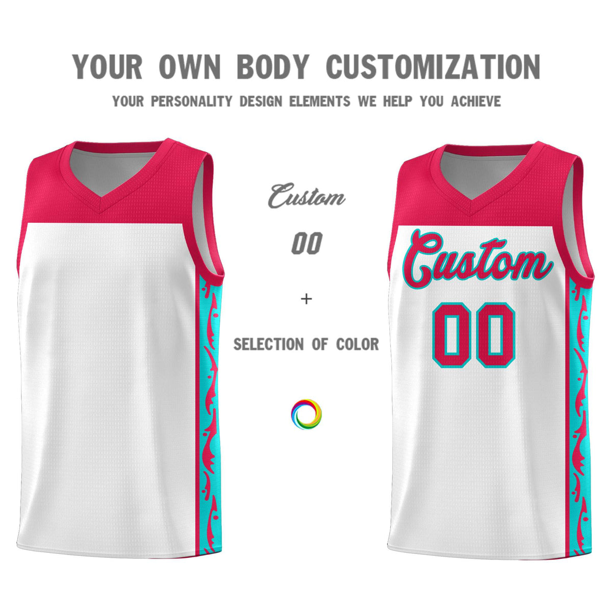 Custom White Side Pattern Sports Uniform Basketball Jersey|KXKSHOP