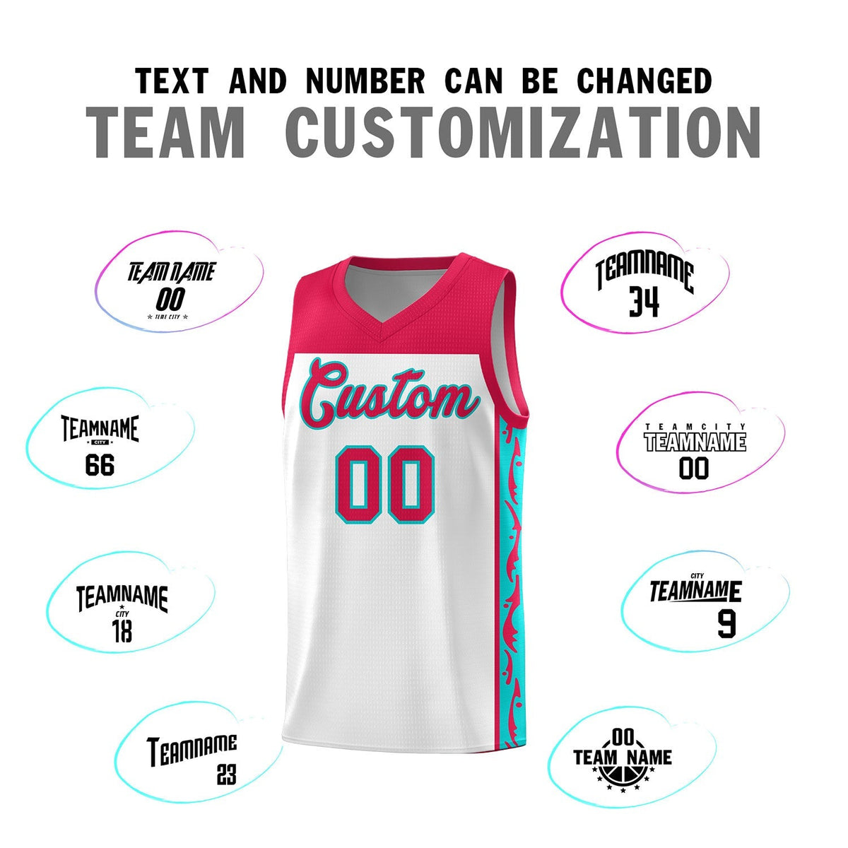 Custom White Side Pattern Sports Uniform Basketball Jersey|KXKSHOP