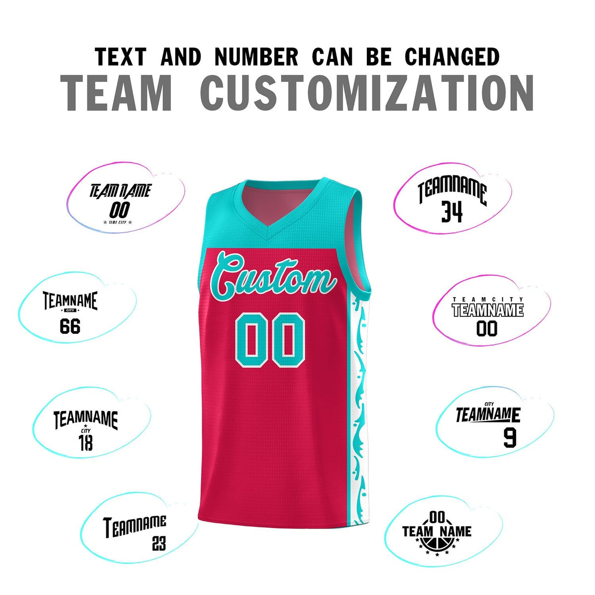 Custom Red Side Pattern Sports Uniform Basketball Jersey|KXKSHOP