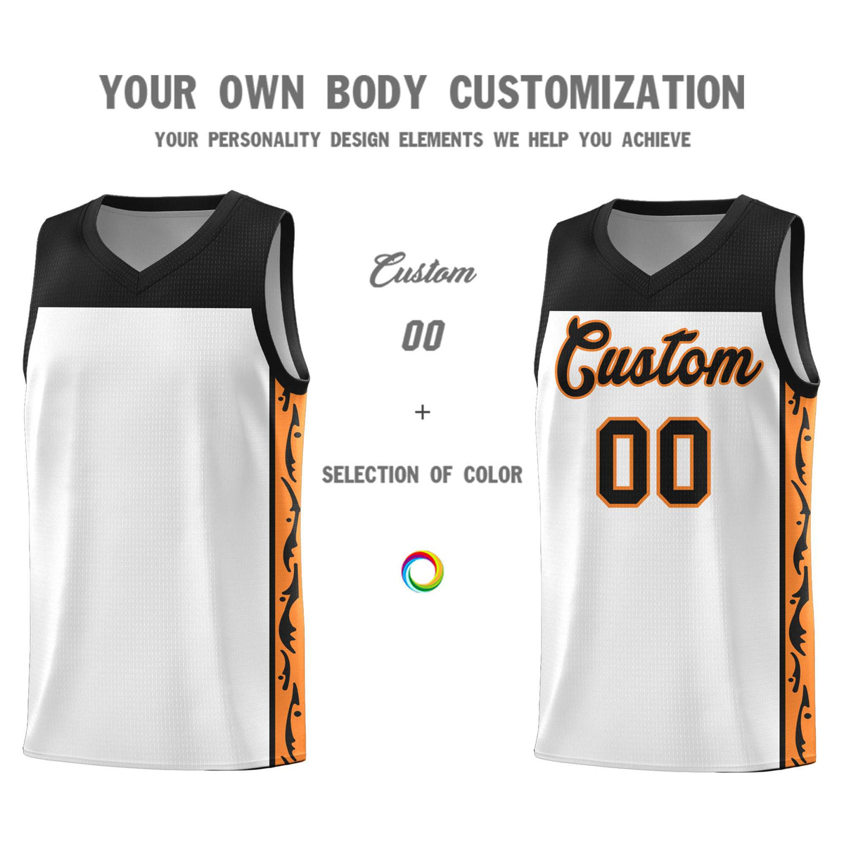 Custom White Side Pattern Sports Uniform Basketball Jersey|KXKSHOP