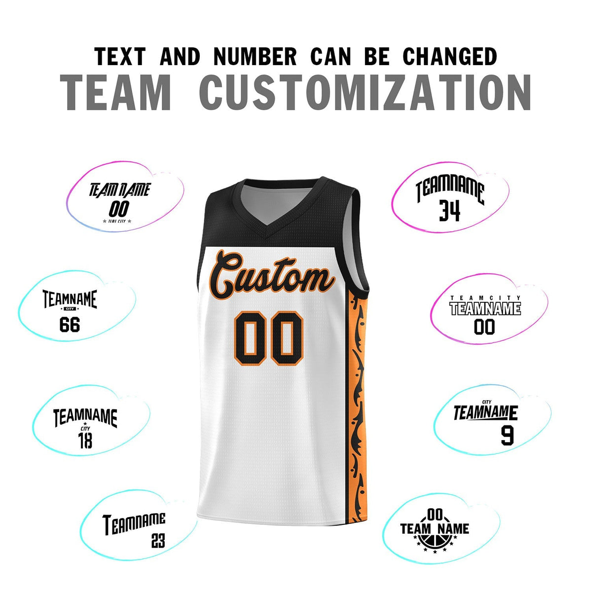 Custom White Side Pattern Sports Uniform Basketball Jersey|KXKSHOP