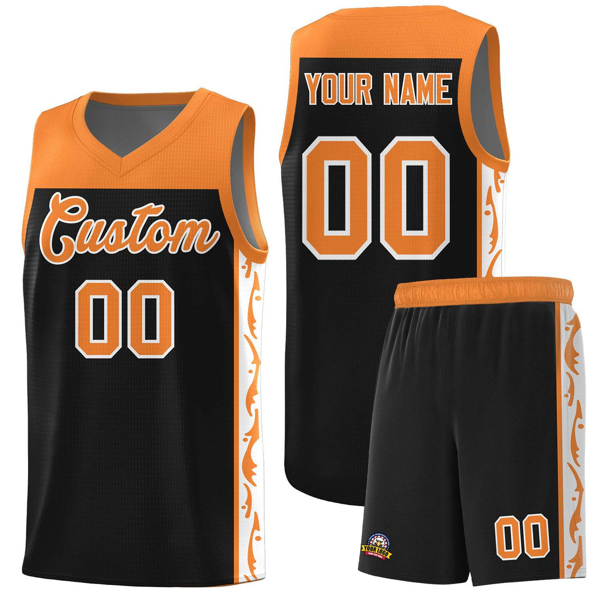 Custom Black Side Pattern Sports Uniform Basketball Jersey|KXKSHOP