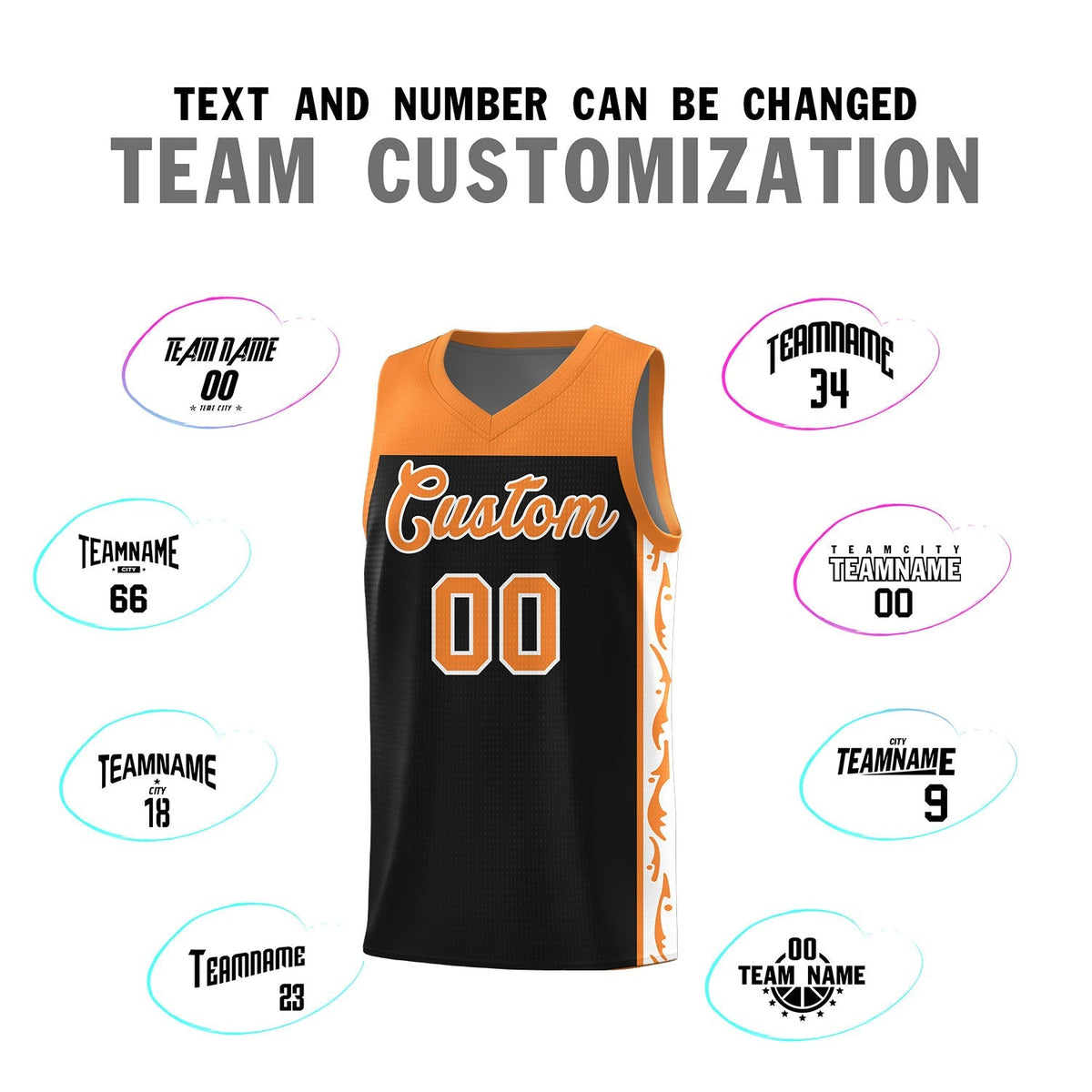 Custom Black Side Pattern Sports Uniform Basketball Jersey|KXKSHOP