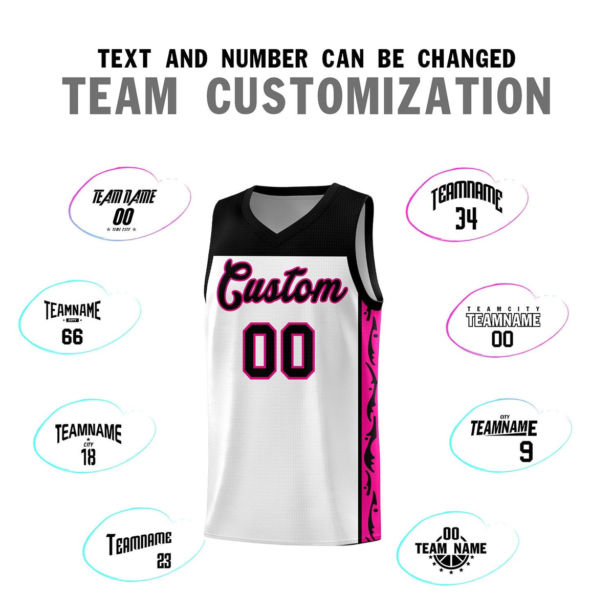 Custom White Side Pattern Sports Uniform Basketball Jersey|KXKSHOP