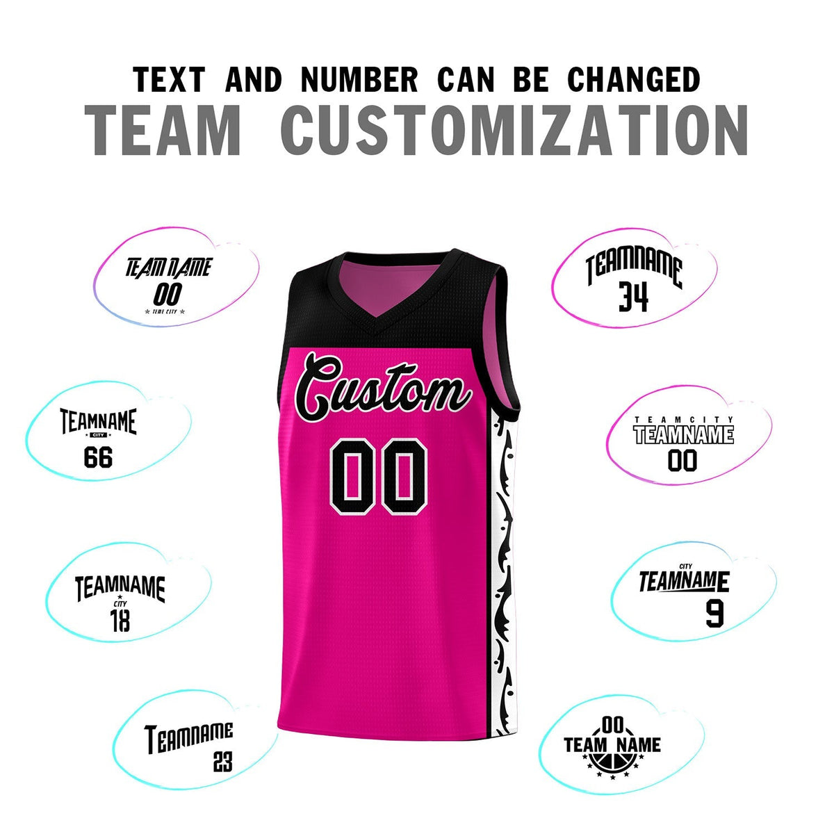 Custom Red Side Pattern Sports Uniform Basketball Jersey|KXKSHOP