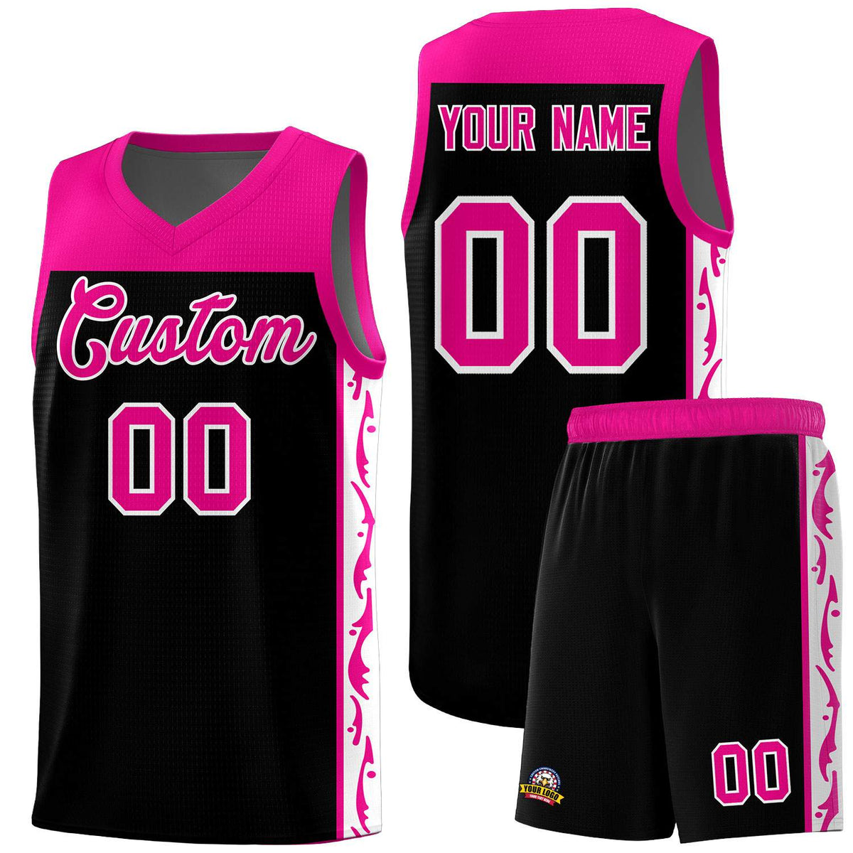 Custom Black Side Pattern Sports Uniform Basketball Jersey|KXKSHOP