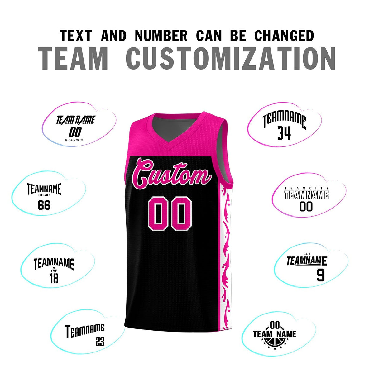 Custom Black Side Pattern Sports Uniform Basketball Jersey|KXKSHOP