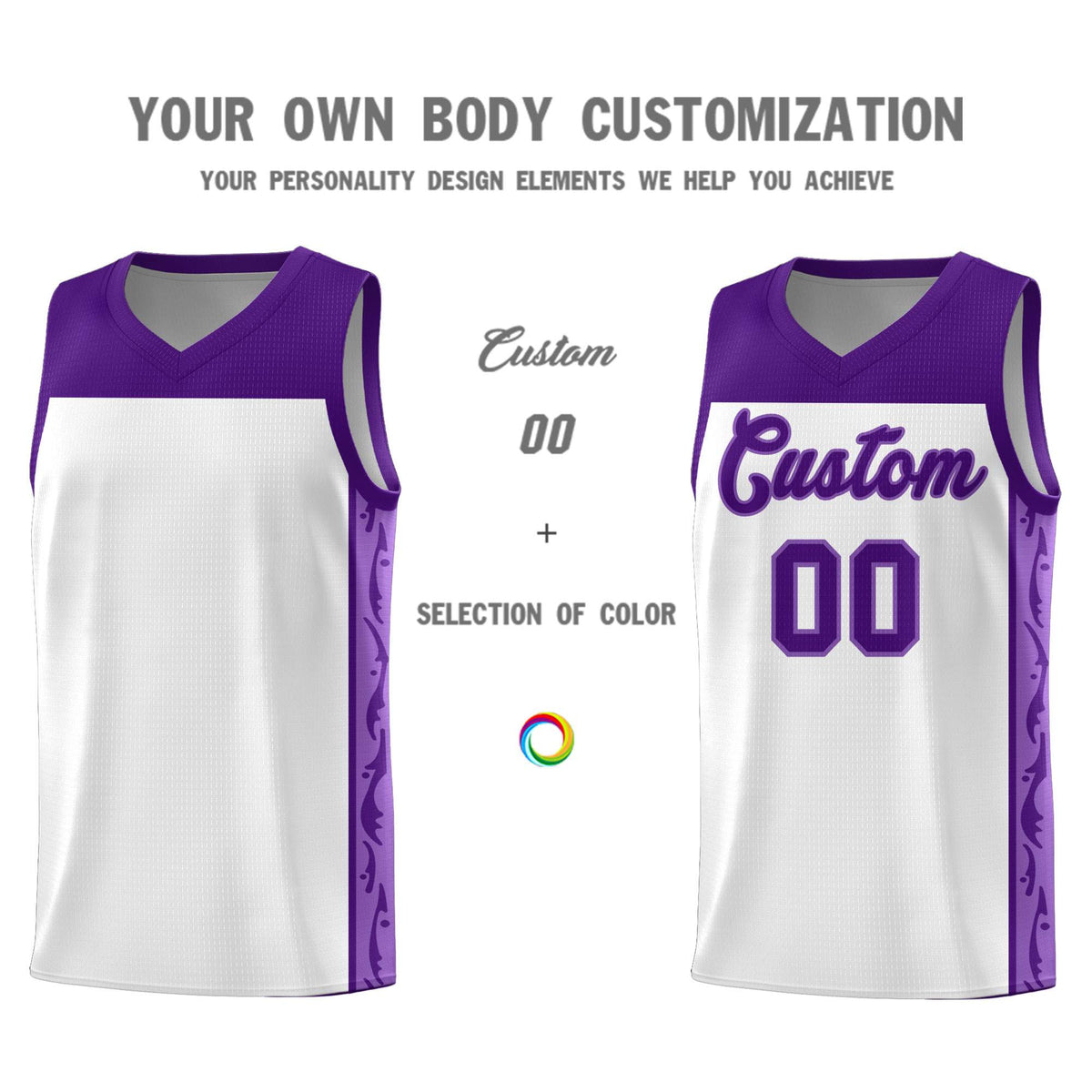 Custom White Side Pattern Sports Uniform Basketball Jersey|KXKSHOP