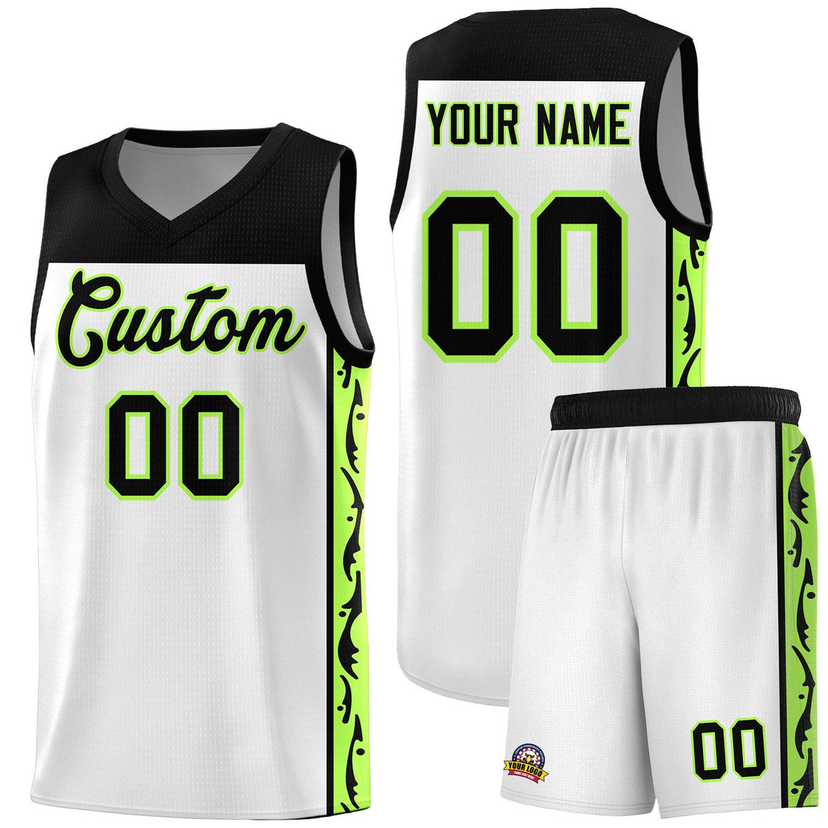 Custom White Side Pattern Sports Uniform Basketball Jersey|KXKSHOP