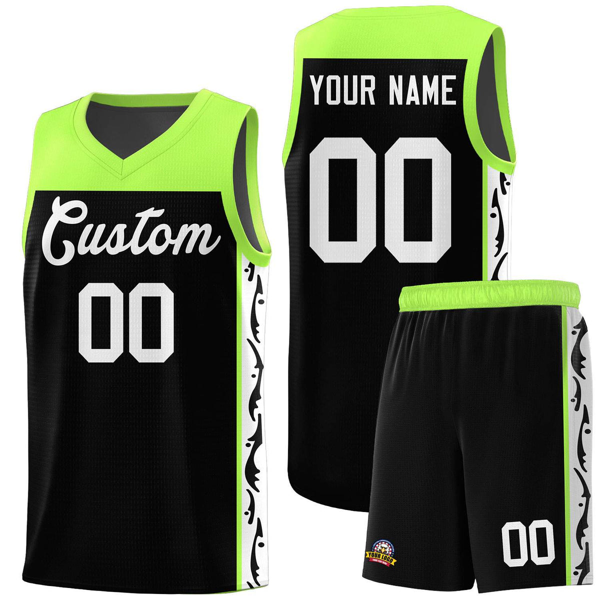 Custom Black Side Pattern Sports Uniform Basketball Jersey|KXKSHOP