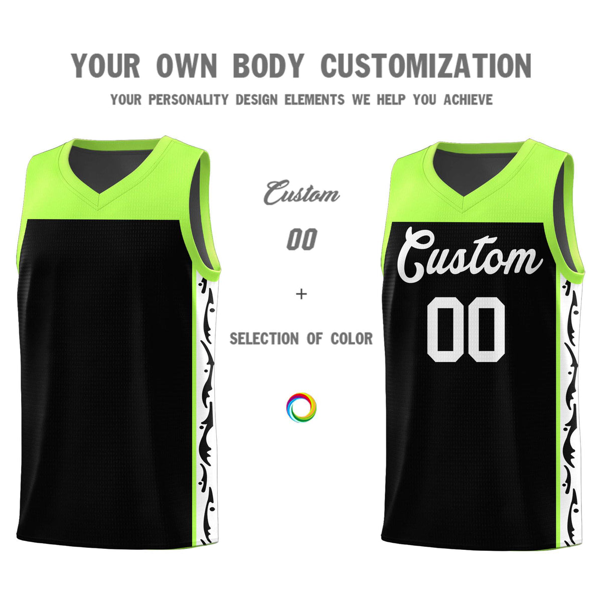 Custom Black Side Pattern Sports Uniform Basketball Jersey|KXKSHOP