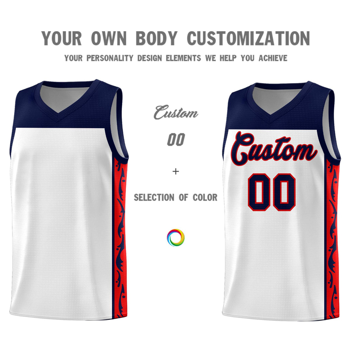 Custom White Side Pattern Sports Uniform Basketball Jersey|KXKSHOP