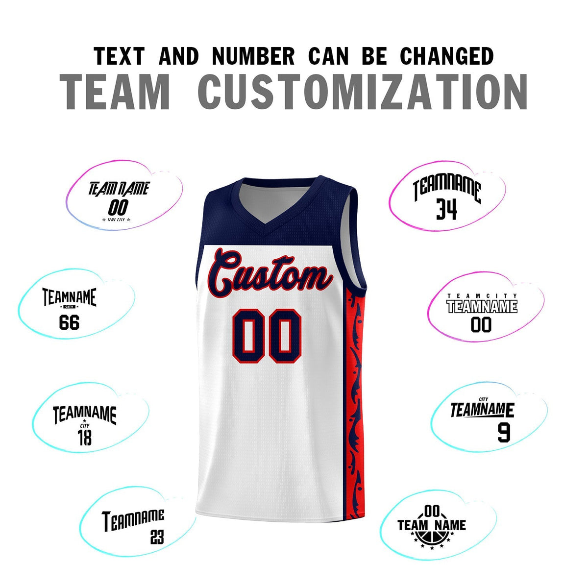 Custom White Side Pattern Sports Uniform Basketball Jersey|KXKSHOP