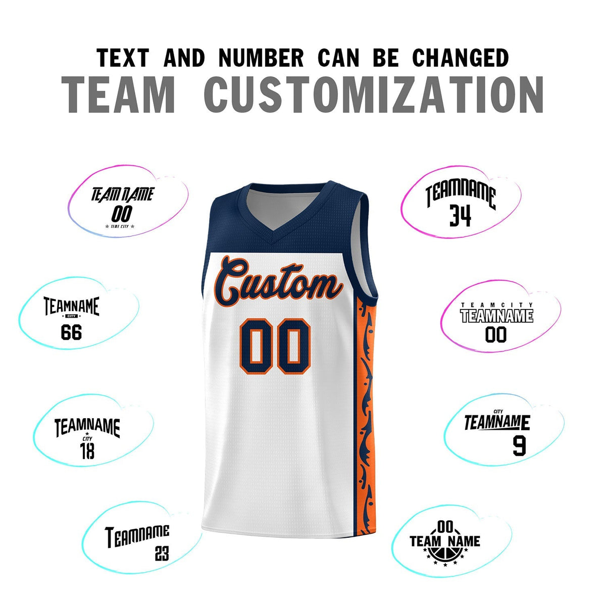 Custom White Side Pattern Sports Uniform Basketball Jersey|KXKSHOP