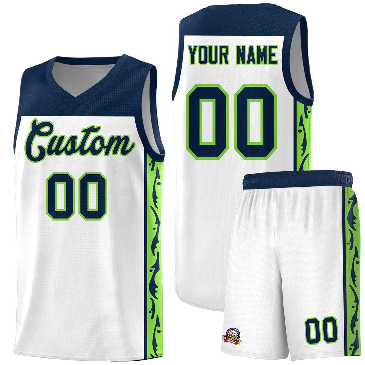 Custom White Side Pattern Sports Uniform Basketball Jersey|KXKSHOP