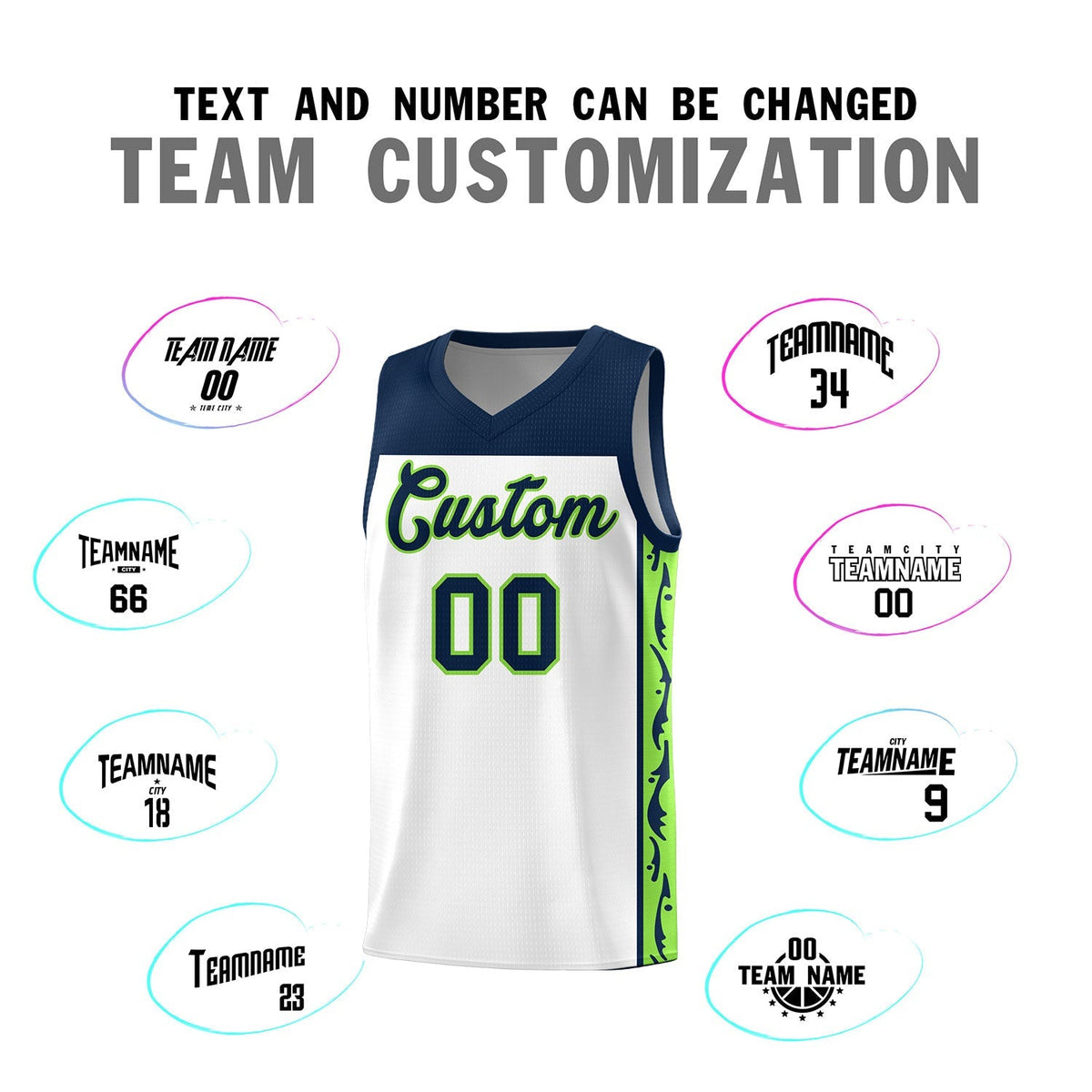 Custom White Side Pattern Sports Uniform Basketball Jersey|KXKSHOP