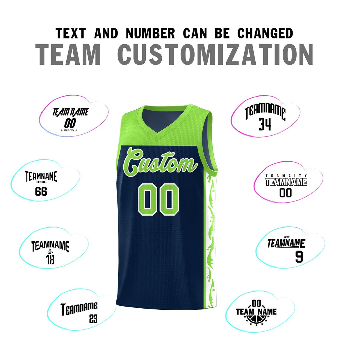 Custom Navy Side Pattern Sports Uniform Basketball Jersey|KXKSHOP