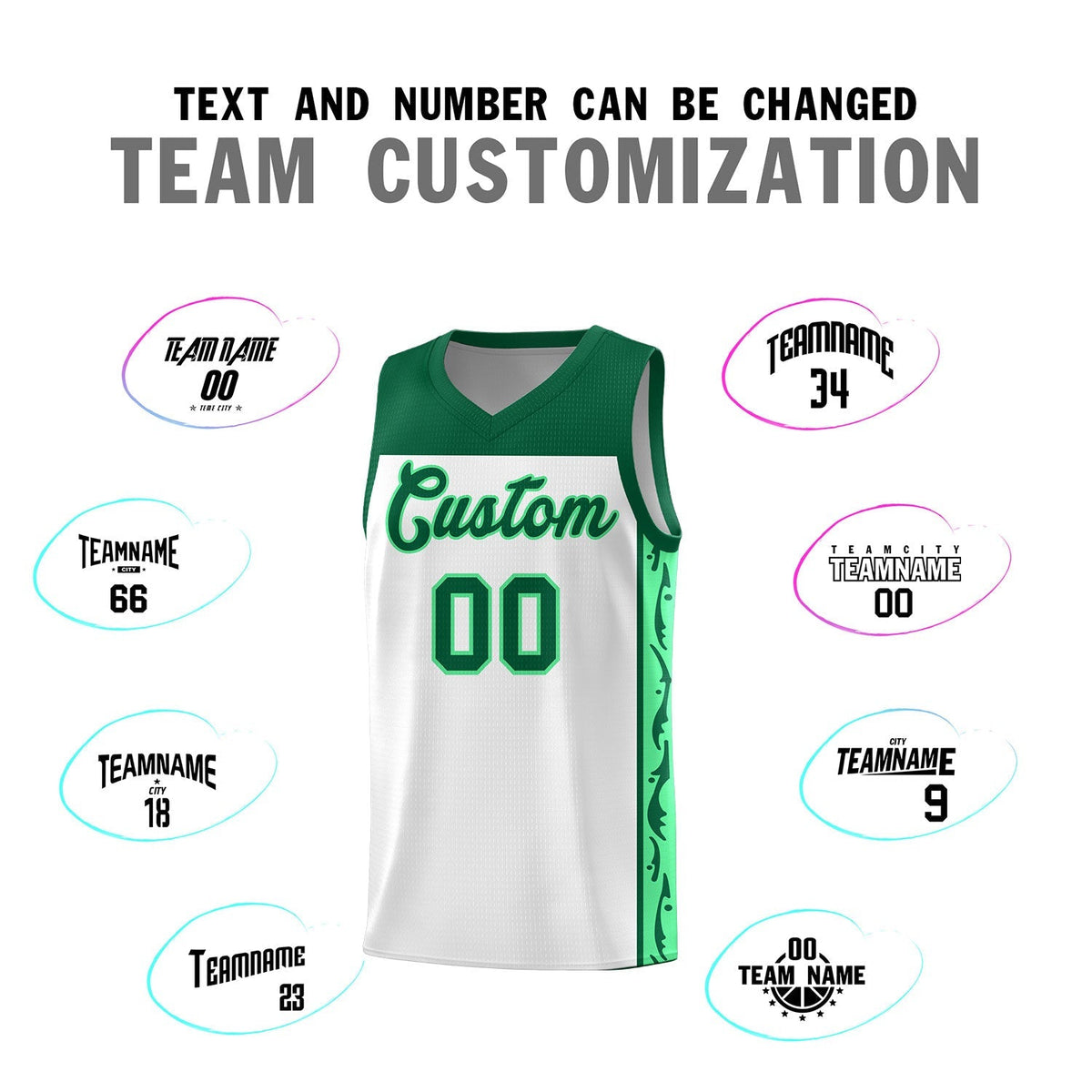 Custom White Side Pattern Sports Uniform Basketball Jersey|KXKSHOP