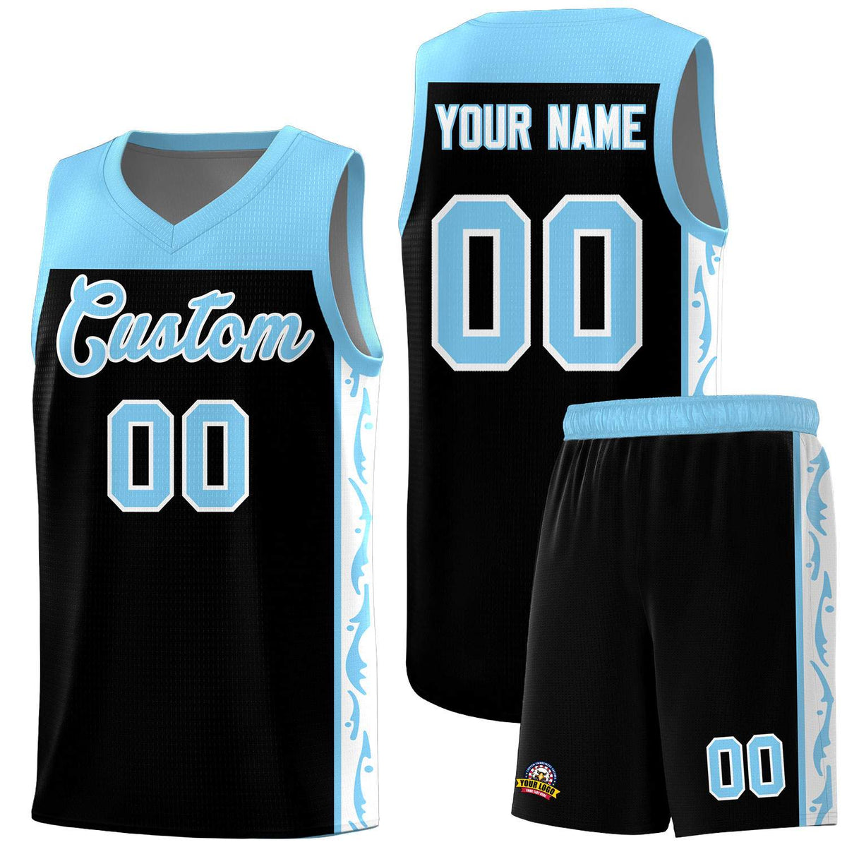 Custom Black Side Pattern Sports Uniform Basketball Jersey|KXKSHOP