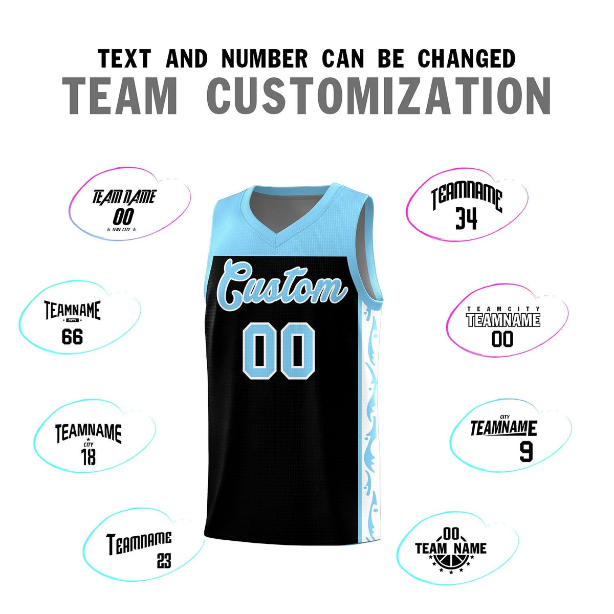 Custom Black Side Pattern Sports Uniform Basketball Jersey|KXKSHOP