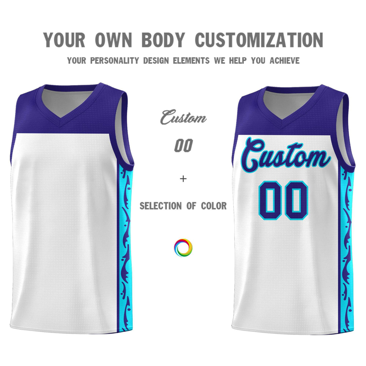Custom White Side Pattern Sports Uniform Basketball Jersey|KXKSHOP