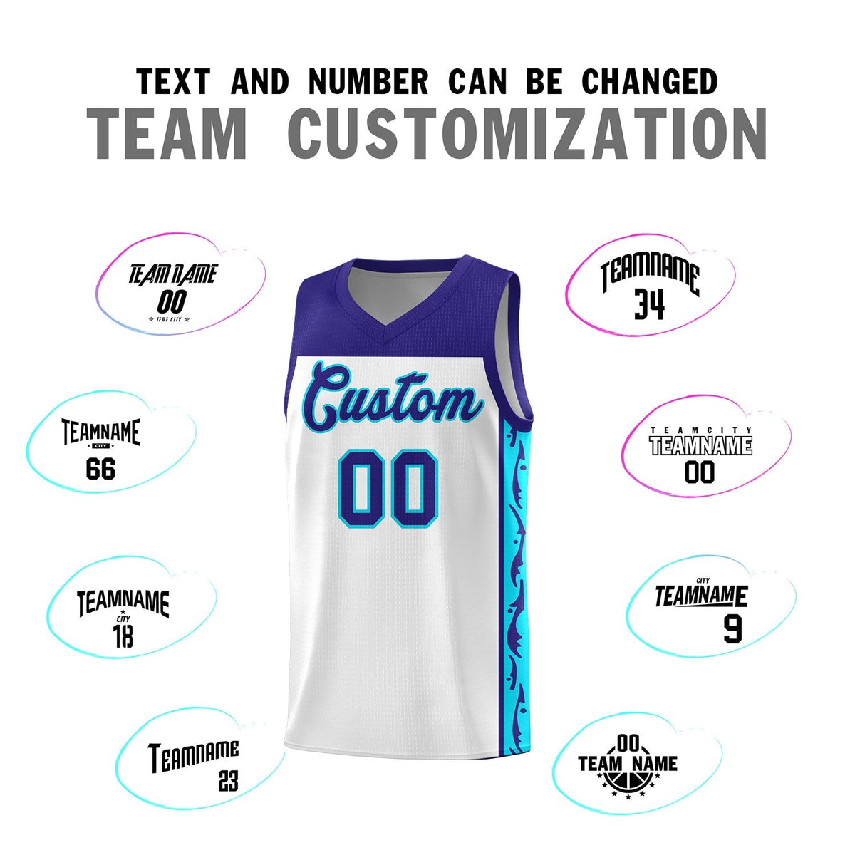 Custom White Side Pattern Sports Uniform Basketball Jersey|KXKSHOP