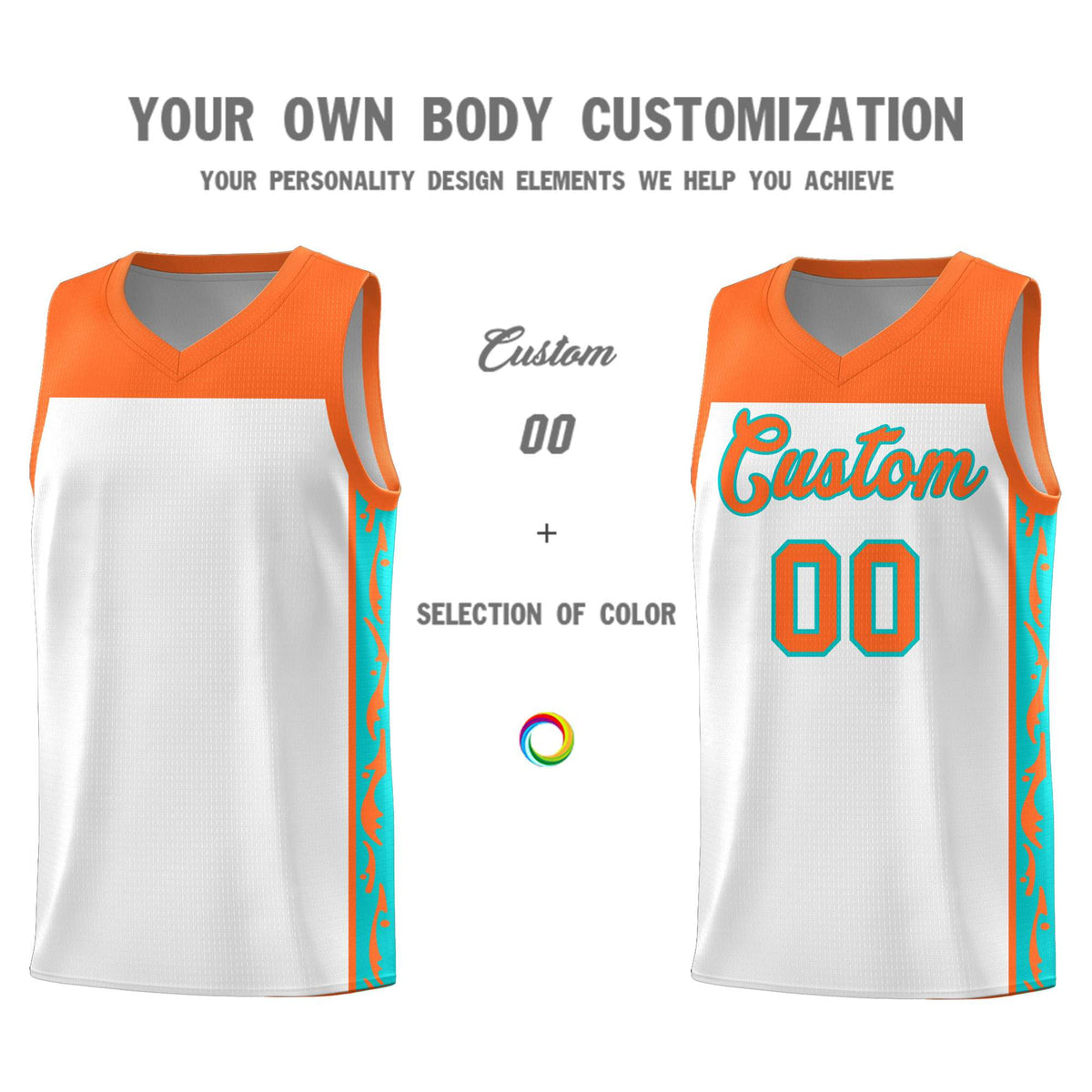 Custom White Side Pattern Sports Uniform Basketball Jersey|KXKSHOP
