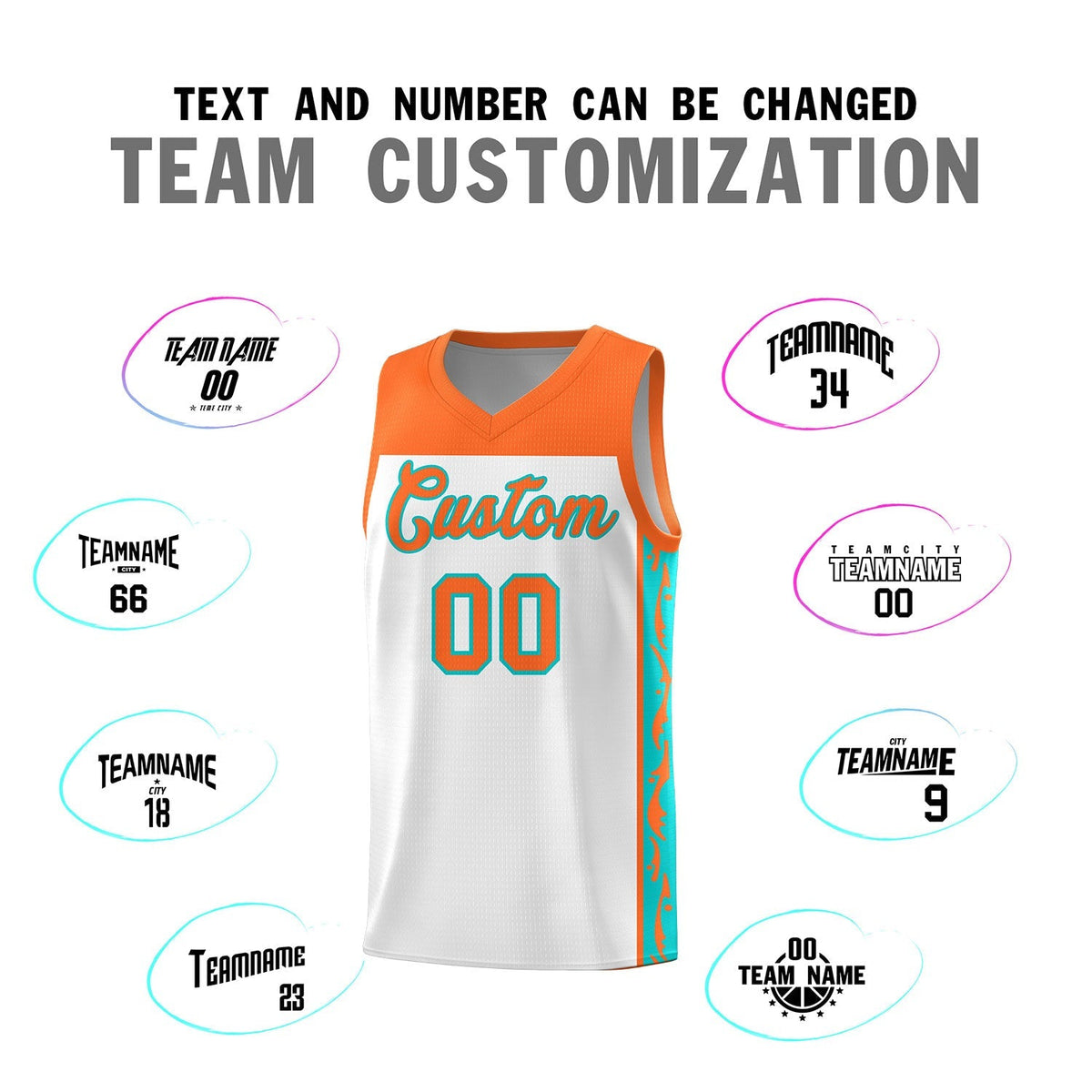 Custom White Side Pattern Sports Uniform Basketball Jersey|KXKSHOP