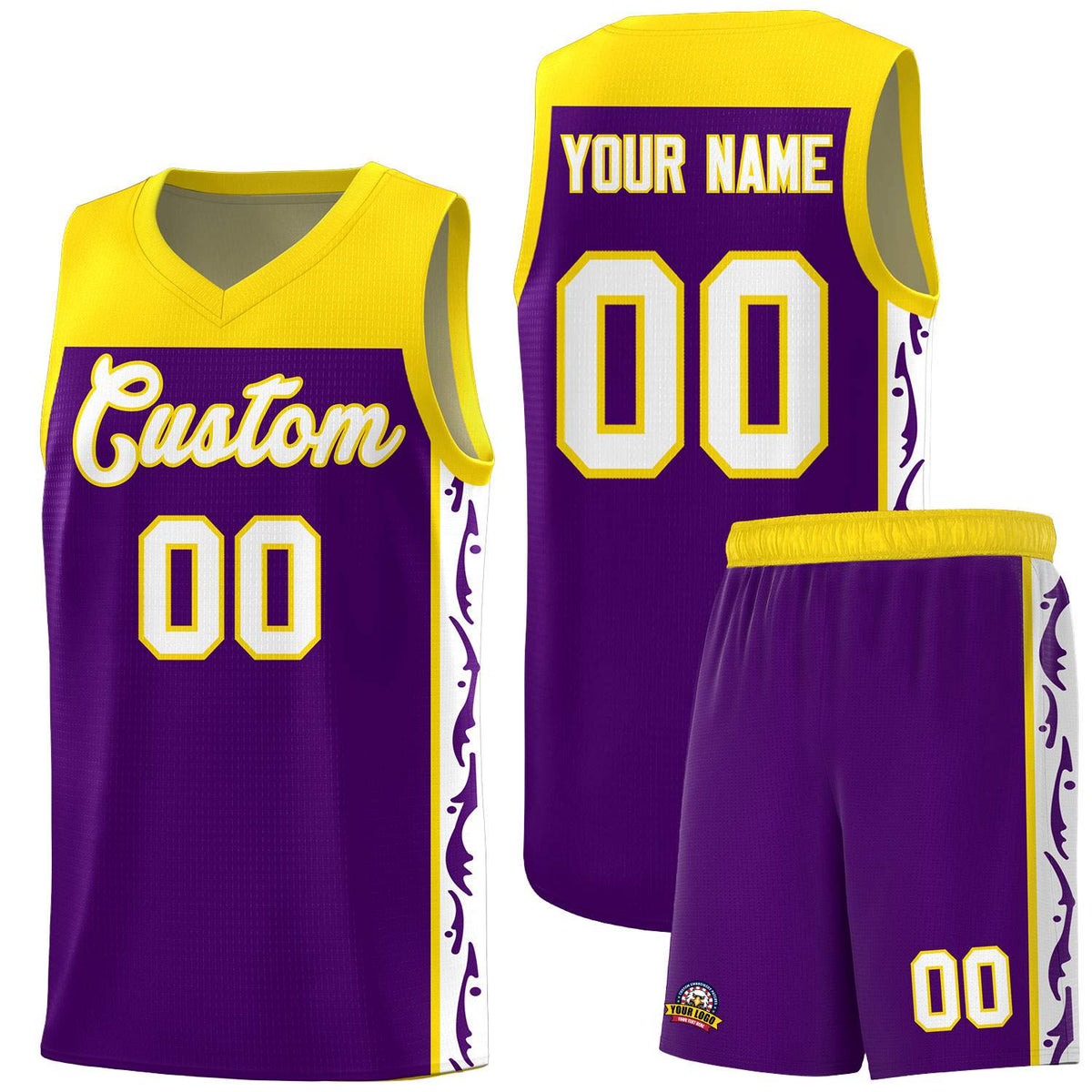 Custom Purple Side Pattern Sports Uniform Basketball Jersey|KXKSHOP