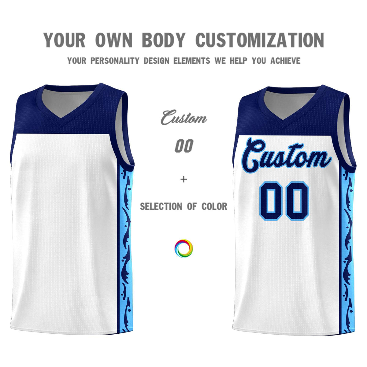 Custom White Side Pattern Sports Uniform Basketball Jersey|KXKSHOP