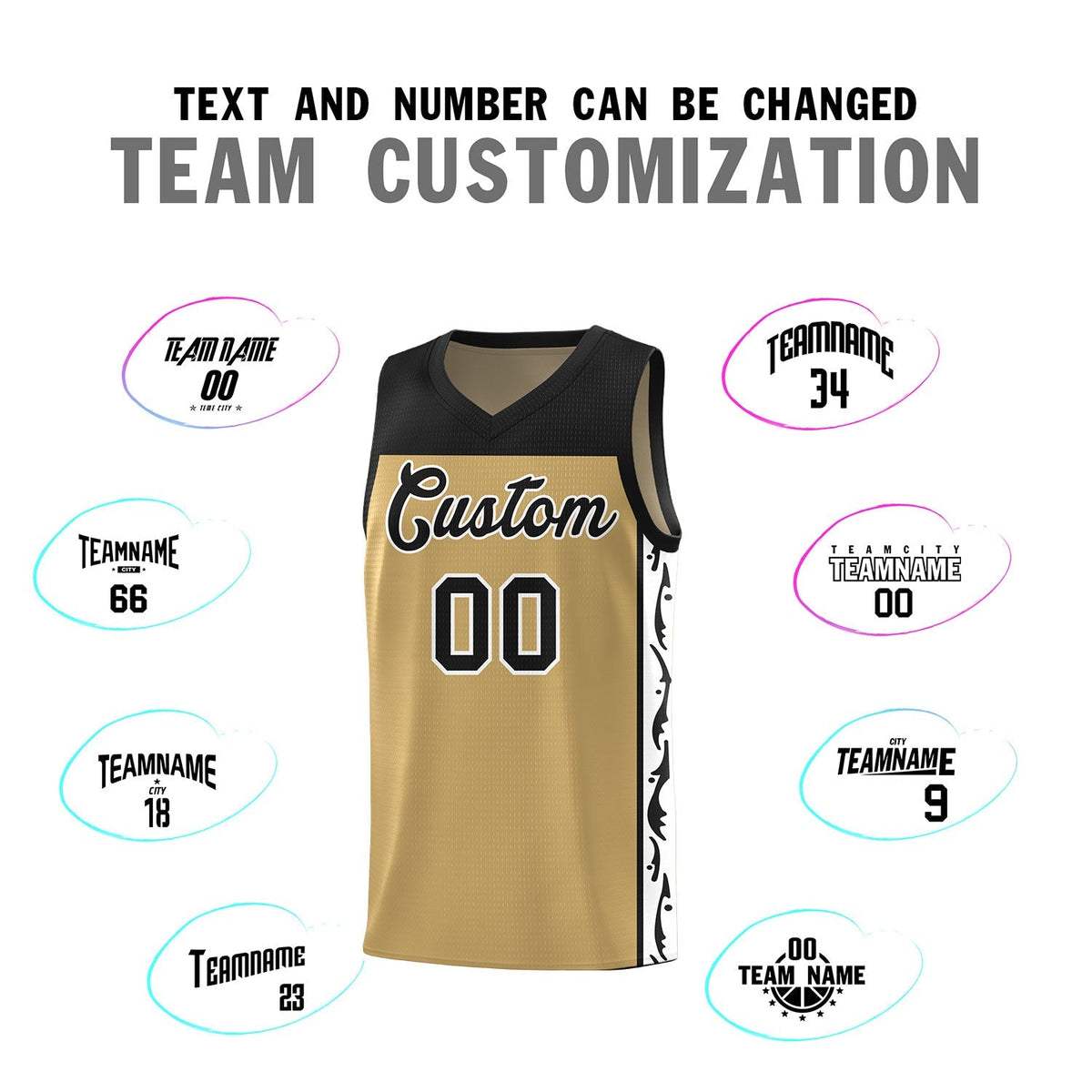 Custom Light Brown Side Pattern Sports Uniform Basketball Jersey|KXKSHOP