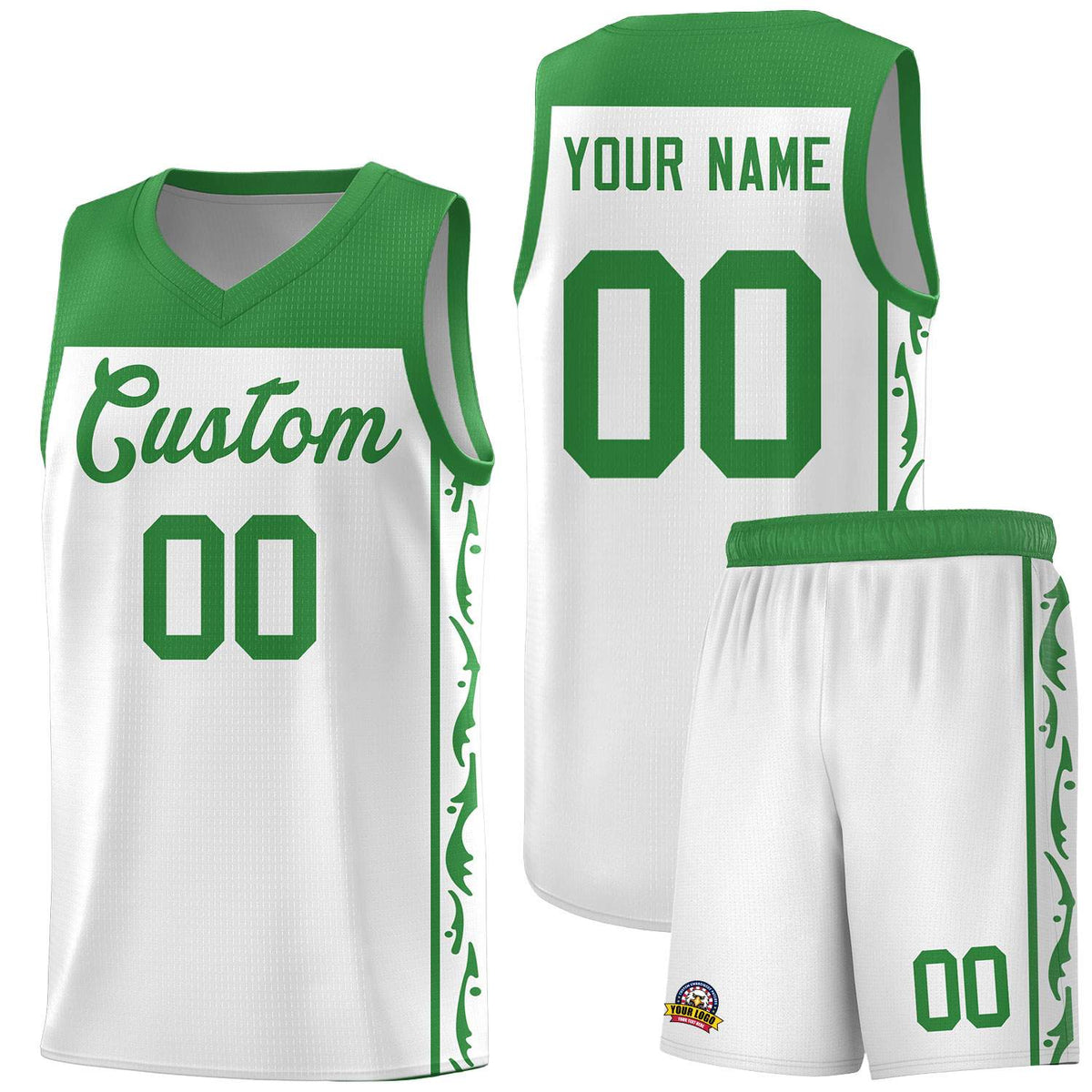 Custom White Side Pattern Sports Uniform Basketball Jersey|KXKSHOP