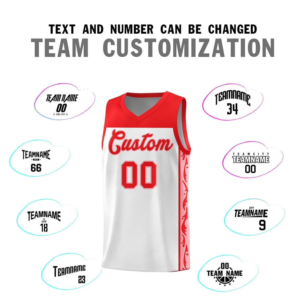 Custom White Side Pattern Sports Uniform Basketball Jersey|KXKSHOP