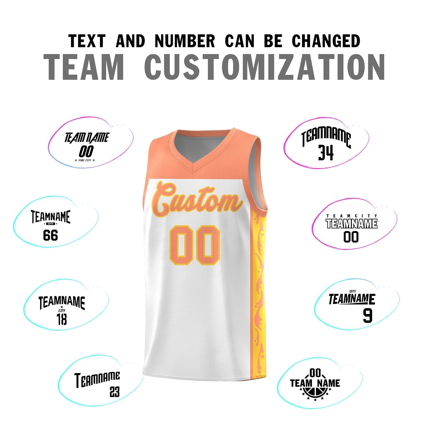 Custom White Side Pattern Sports Uniform Basketball Jersey|KXKSHOP