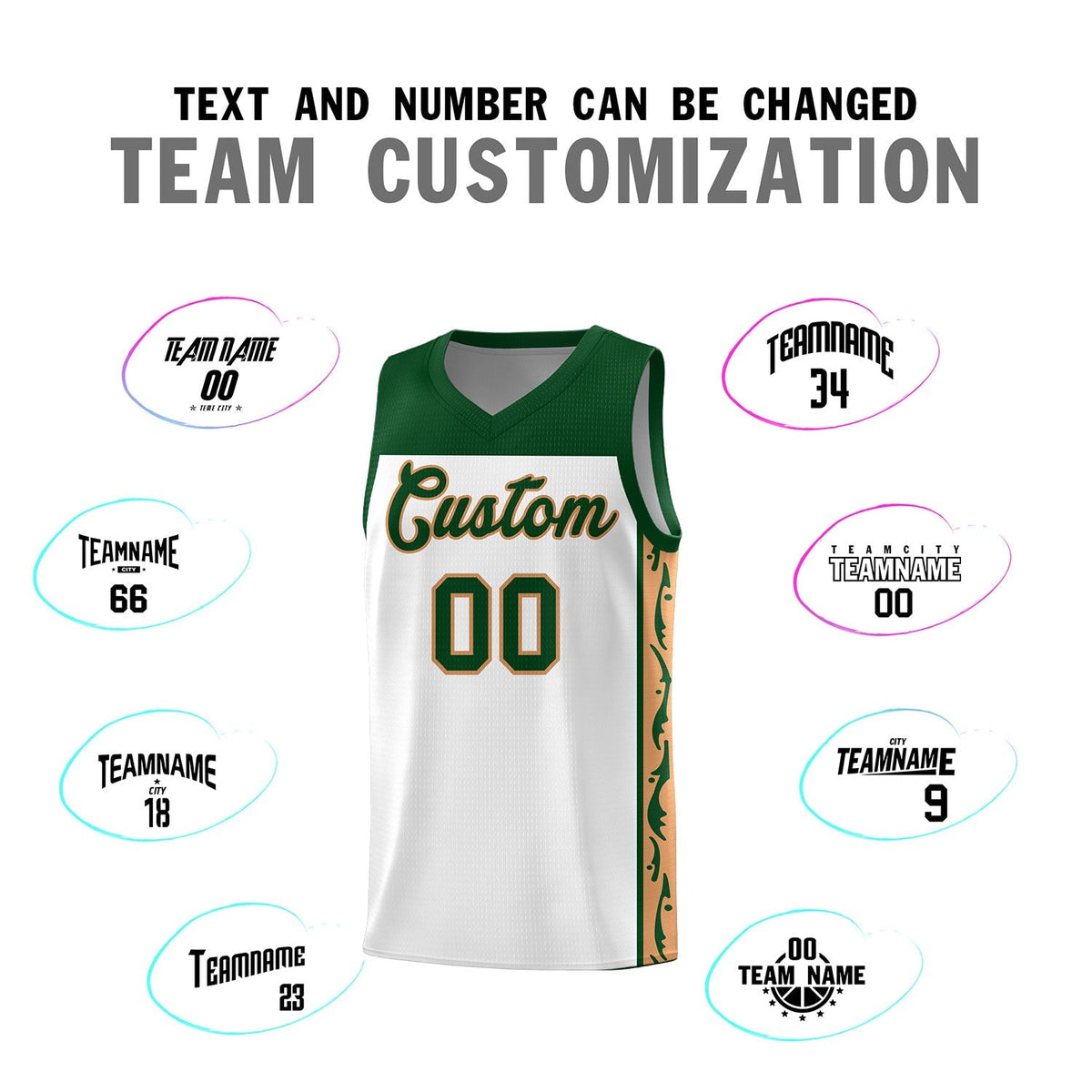 Custom White Side Pattern Sports Uniform Basketball Jersey|KXKSHOP