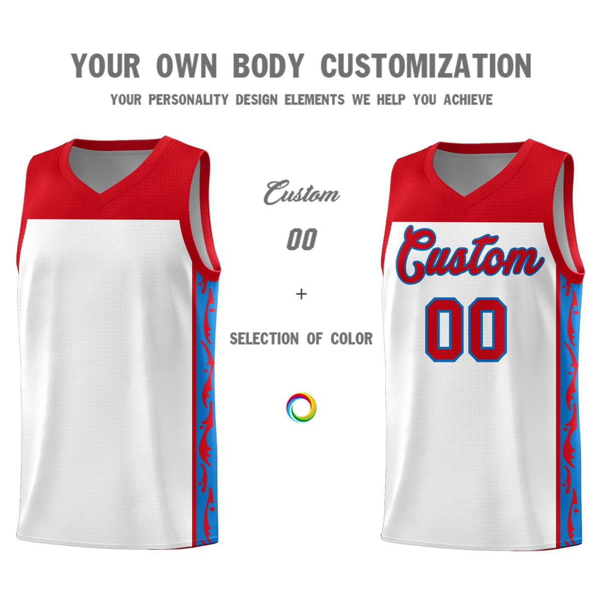 Custom White Side Pattern Sports Uniform Basketball Jersey|KXKSHOP