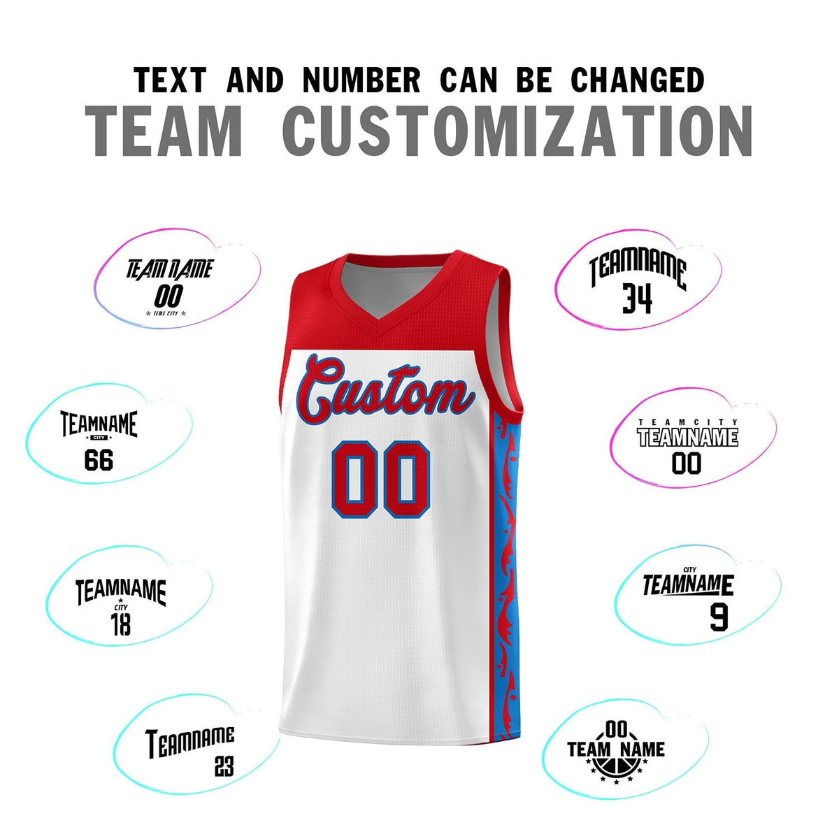 Custom White Side Pattern Sports Uniform Basketball Jersey|KXKSHOP