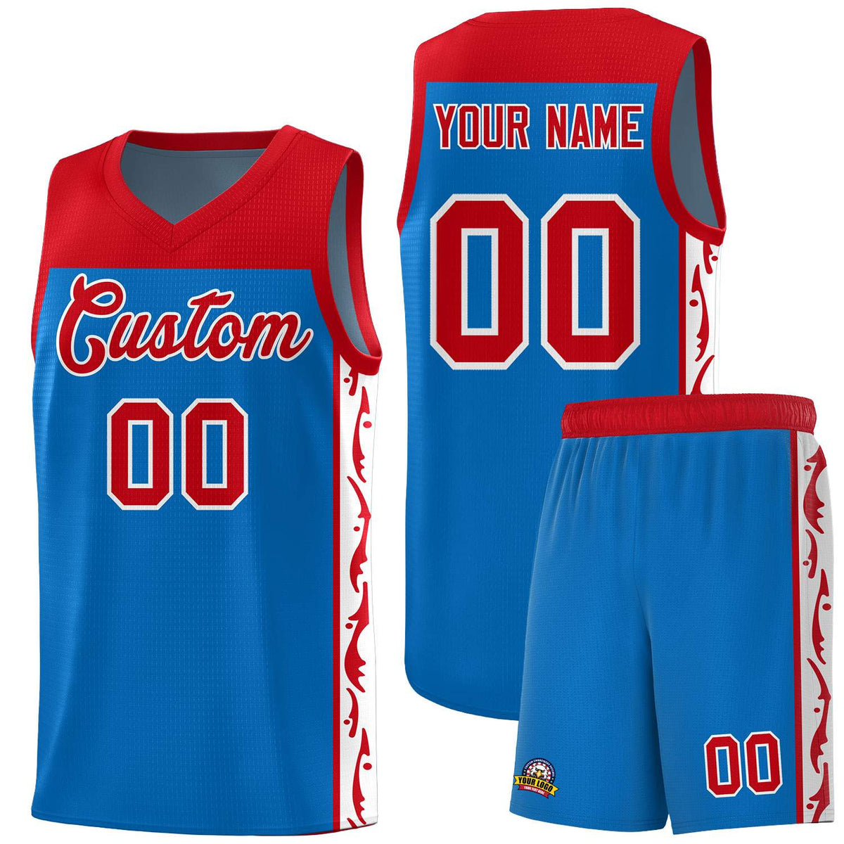 Custom Royal Side Pattern Sports Uniform Basketball Jersey|KXKSHOP