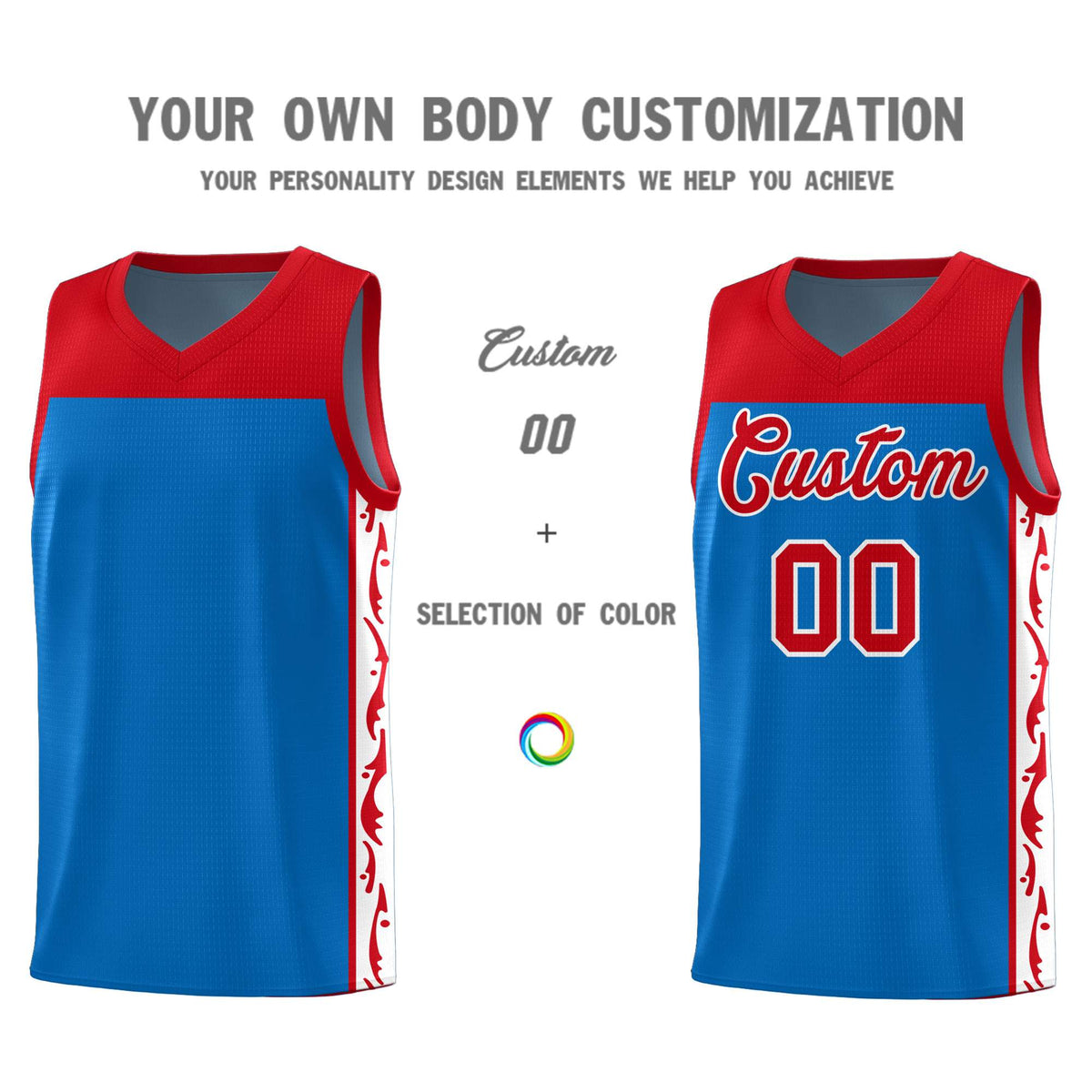 Custom Royal Side Pattern Sports Uniform Basketball Jersey|KXKSHOP