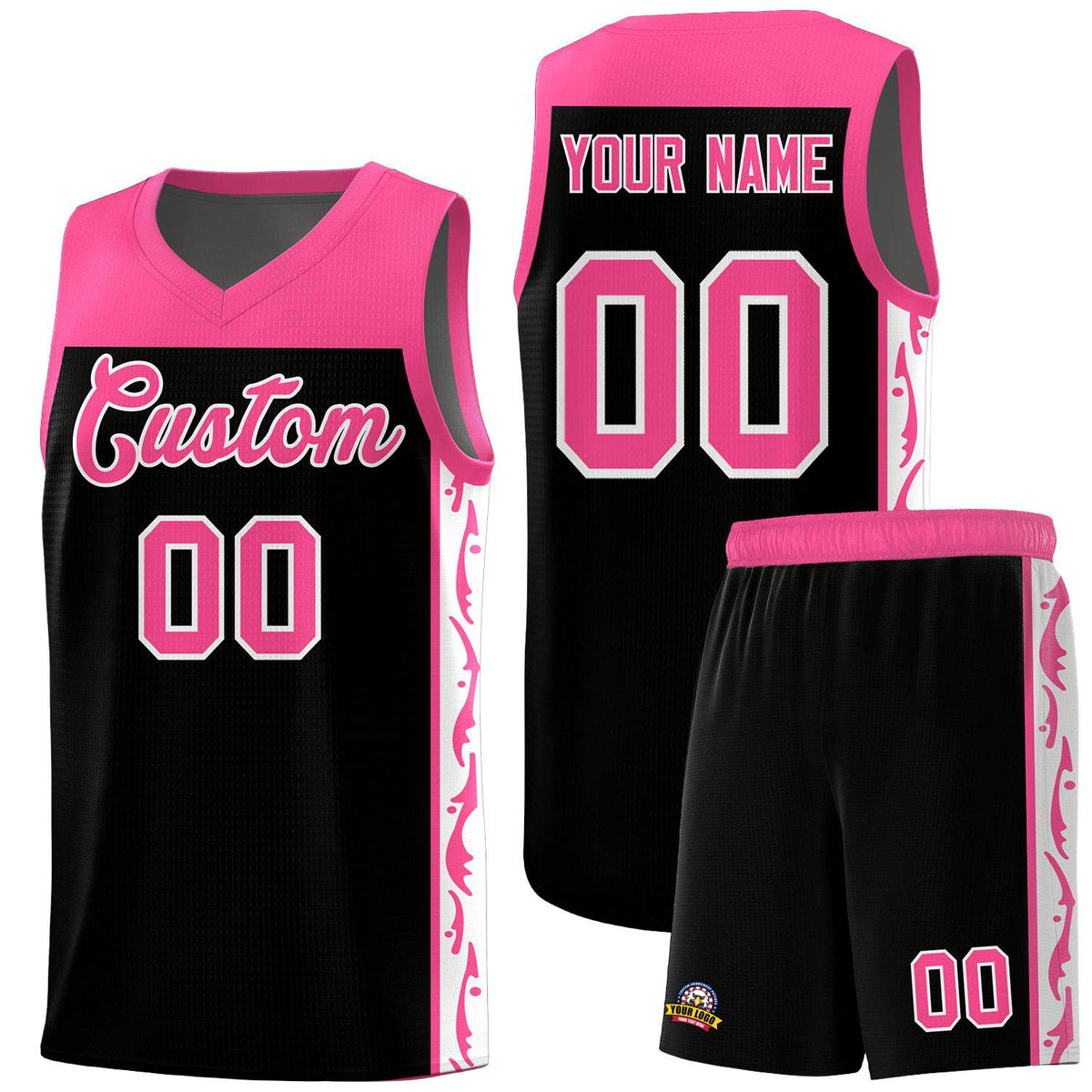 Custom Black Side Pattern Sports Uniform Basketball Jersey|KXKSHOP