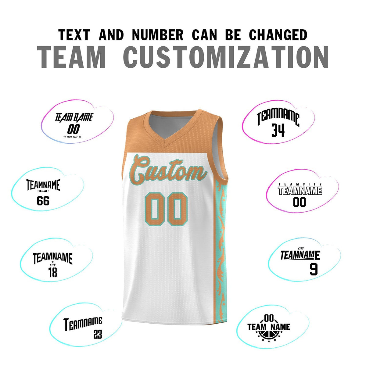 Custom White Side Pattern Sports Uniform Basketball Jersey|KXKSHOP