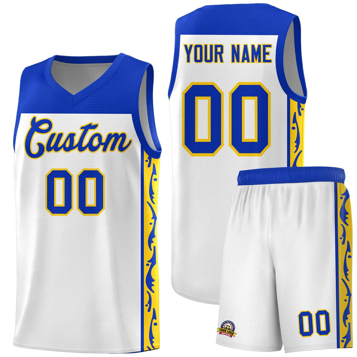 Custom White Side Pattern Sports Uniform Basketball Jersey|KXKSHOP