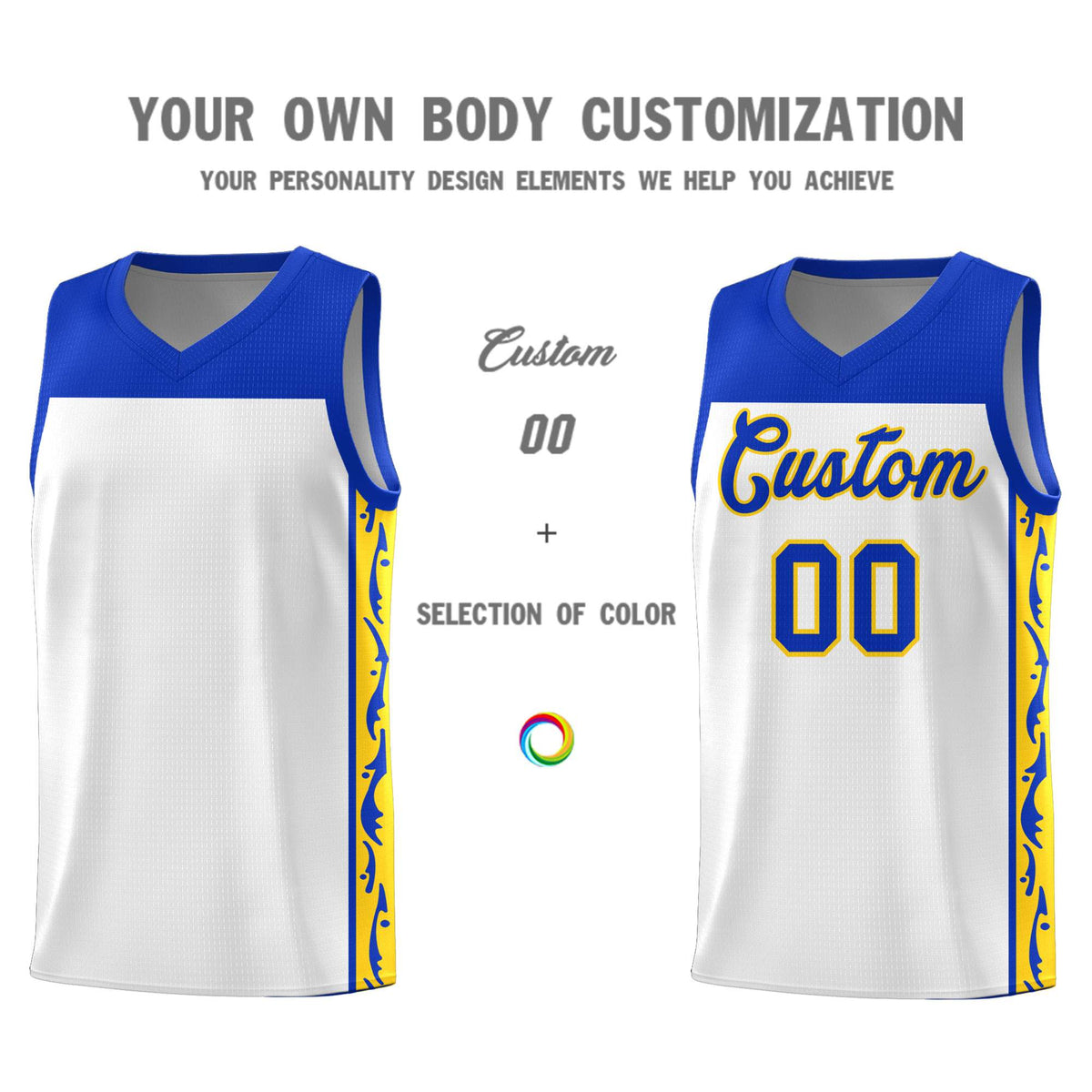 Custom White Side Pattern Sports Uniform Basketball Jersey|KXKSHOP