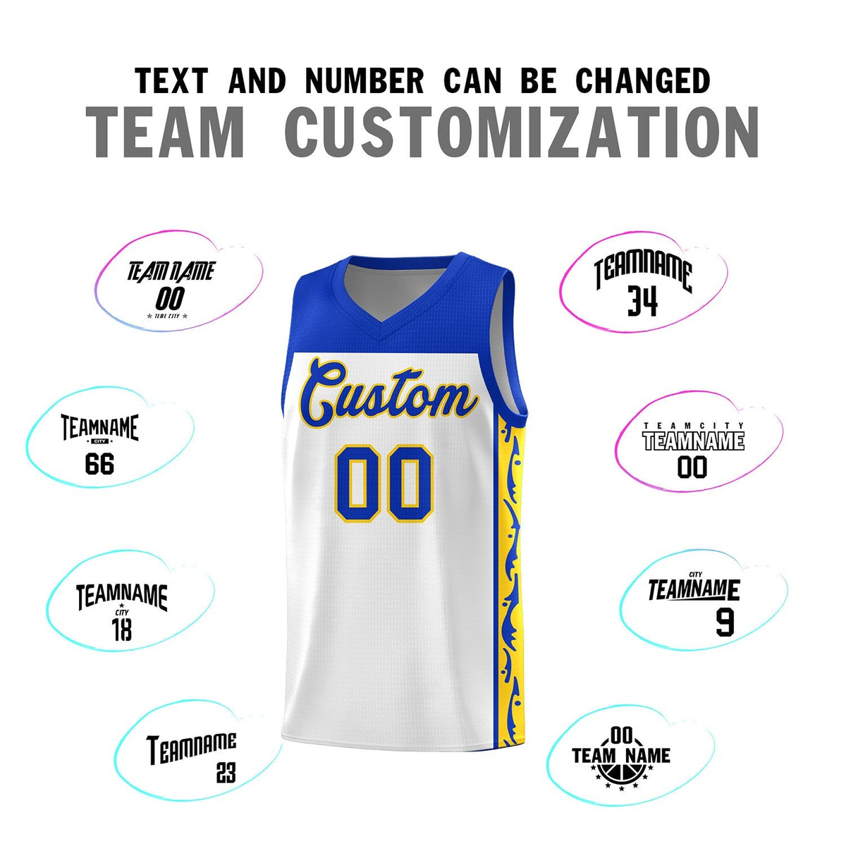 Custom White Side Pattern Sports Uniform Basketball Jersey|KXKSHOP